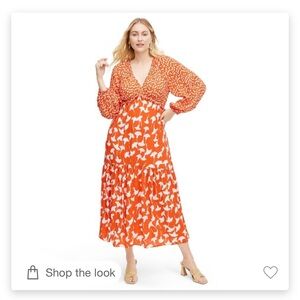 Women's V-Neck Ginkgo Cherry Tomato Maxi
Dress - DVF for Target L